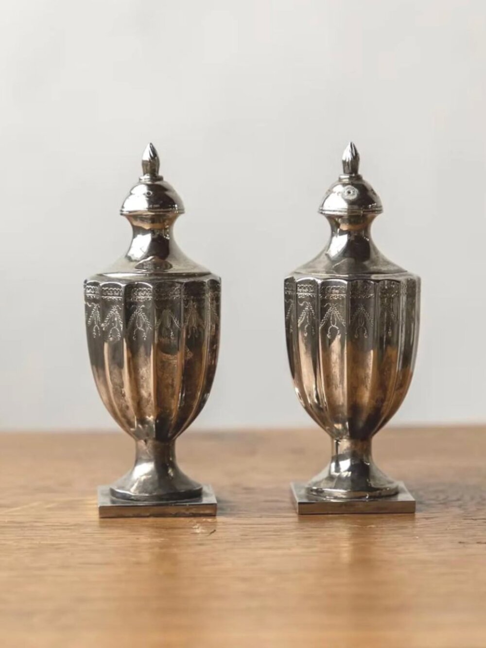 Vintage Godinger Silver Salt and Pepper Shaker Set